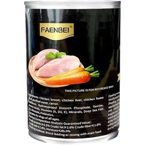 کنسرو سگ پته فنبی chicken and vegetables وزن 375 گرم