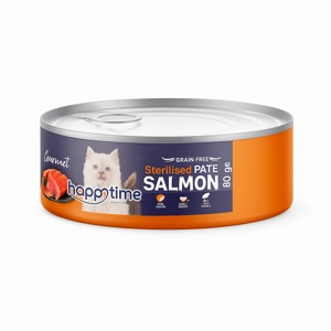کنسرو گربه هپی تایم پته salmon وزن 80 گرم کنسرو گربه هپی تایم پته salmon وزن 80 گرم