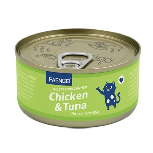 کنسرو گربه نچرال chicken and tuna فنبی وزن 85 گرم