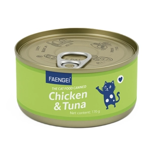 کنسرو گربه نچرال فنبی chicken and tuna وزن 170گرم