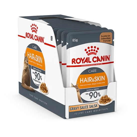 پوچ گربه رویال کنین hair and skin وزن 85 گرم