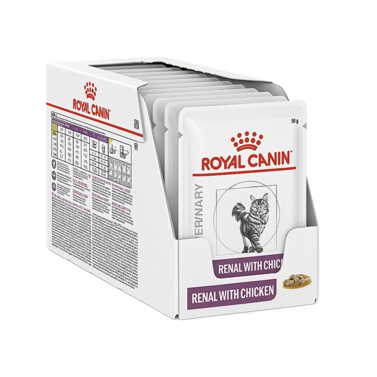 پوچ گربه رویال کنین renal with chicken وزن 85 گرم