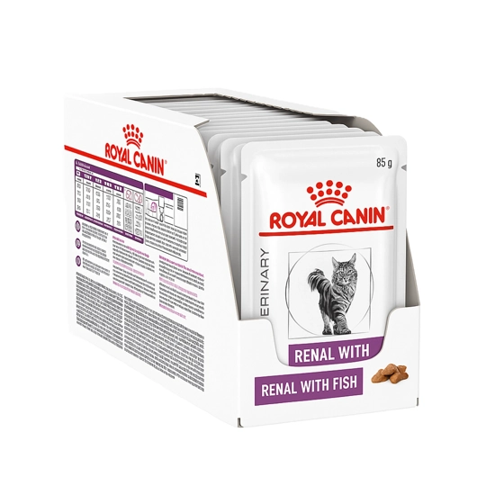 پوچ گربه رویال کنین renal with fish وزن 85 گرم