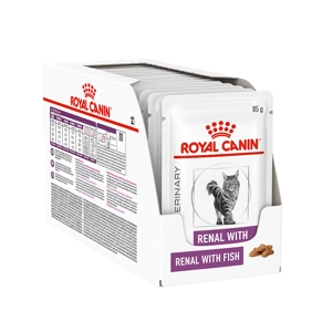 پوچ گربه رویال کنین renal with fish وزن 85 گرم