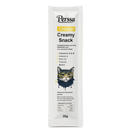 بستنی گربه مرغ پرسا creamy snack with chicken وزن 20 گرم بستنی گربه مرغ پرسا creamy snack with chicken وزن 20 گرم